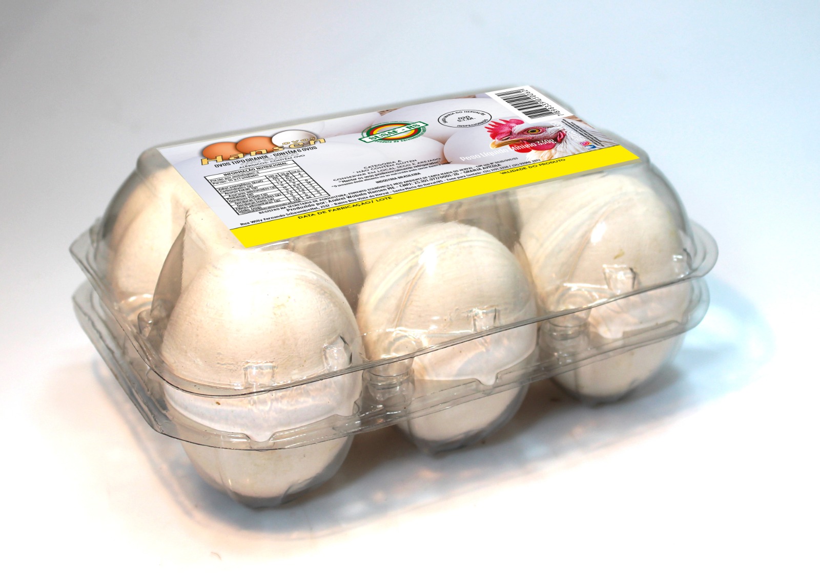 Caixa de 6 ovos brancos